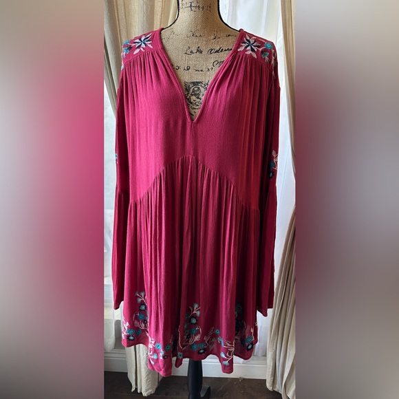 Free People Te Amo Floral Embroidered Boho Mini Dress $148 - Picture 3 of 12
